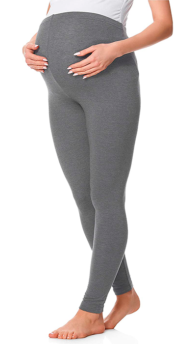 Legging gris de cintura alta para embarazada